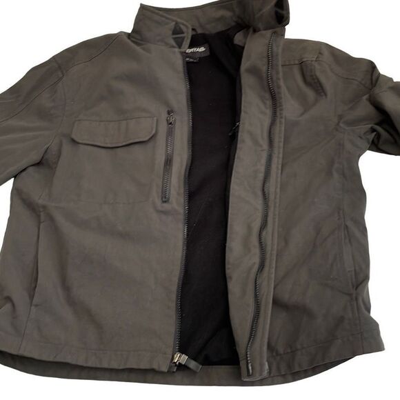 Nearly new! Levi’s SILVERTAB Charcoal Gray Canvas Fleece-Lined Zip Up Work Jacke - Picture 3 of 10